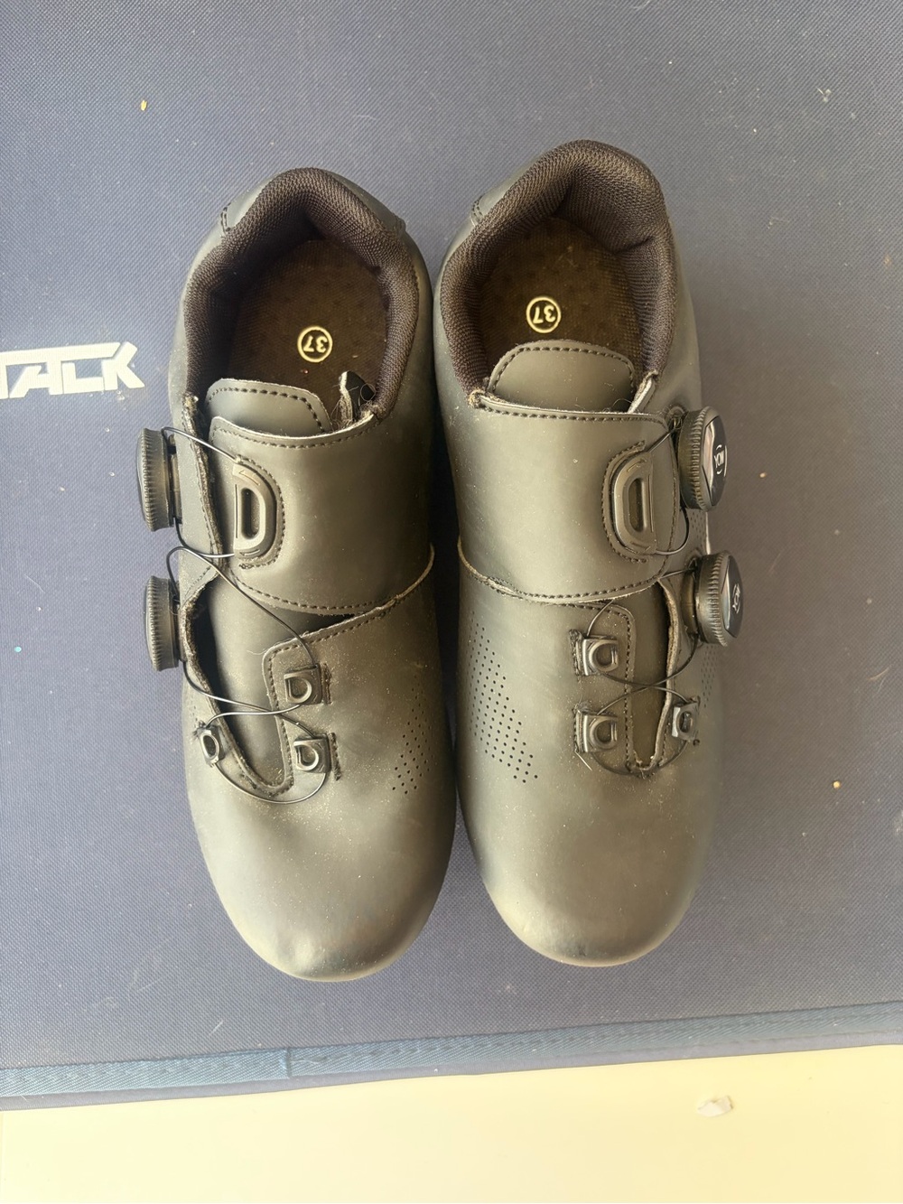 Black Cycling Shoes with BOA Dials size 37
